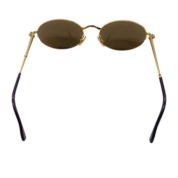BOUCHERON BLUE VINTAGE 1990S RETRO ROUND LENS GOLD PLATED SUNGLASSES main image 9